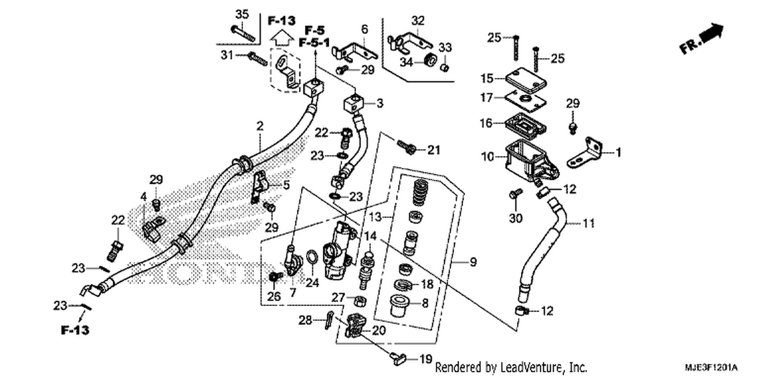  1 REAR BRAKE MASTER CYLI NDER (CBR650FA)