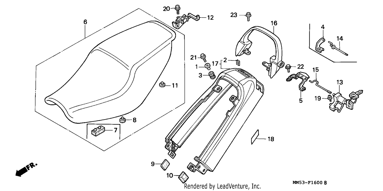 SEAT/REAR COWL (CBR1000FH/FJ/FM)