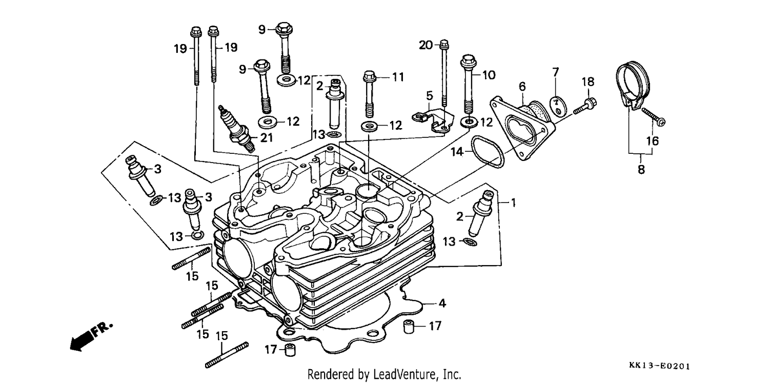 CYLINDER HEAD (XR250RG/RH/RJ/RK/RL/RM)