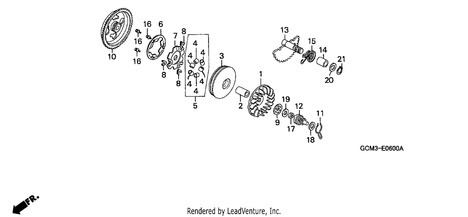 DRIVE FACE/ KICK STARTER SPINDLE