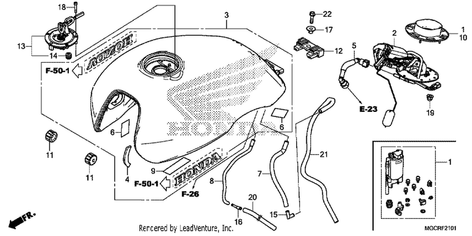  1 FUEL TANK/FUEL PUMP (CB1100CA/CAD/NA/NAD)