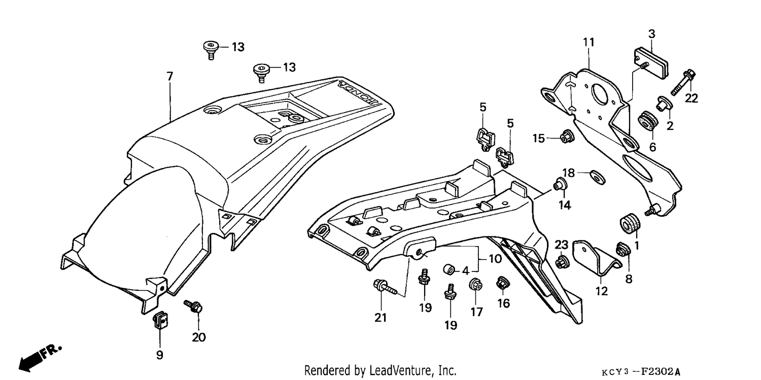 REAR FENDER (XR400RY,1,2,3-ED)