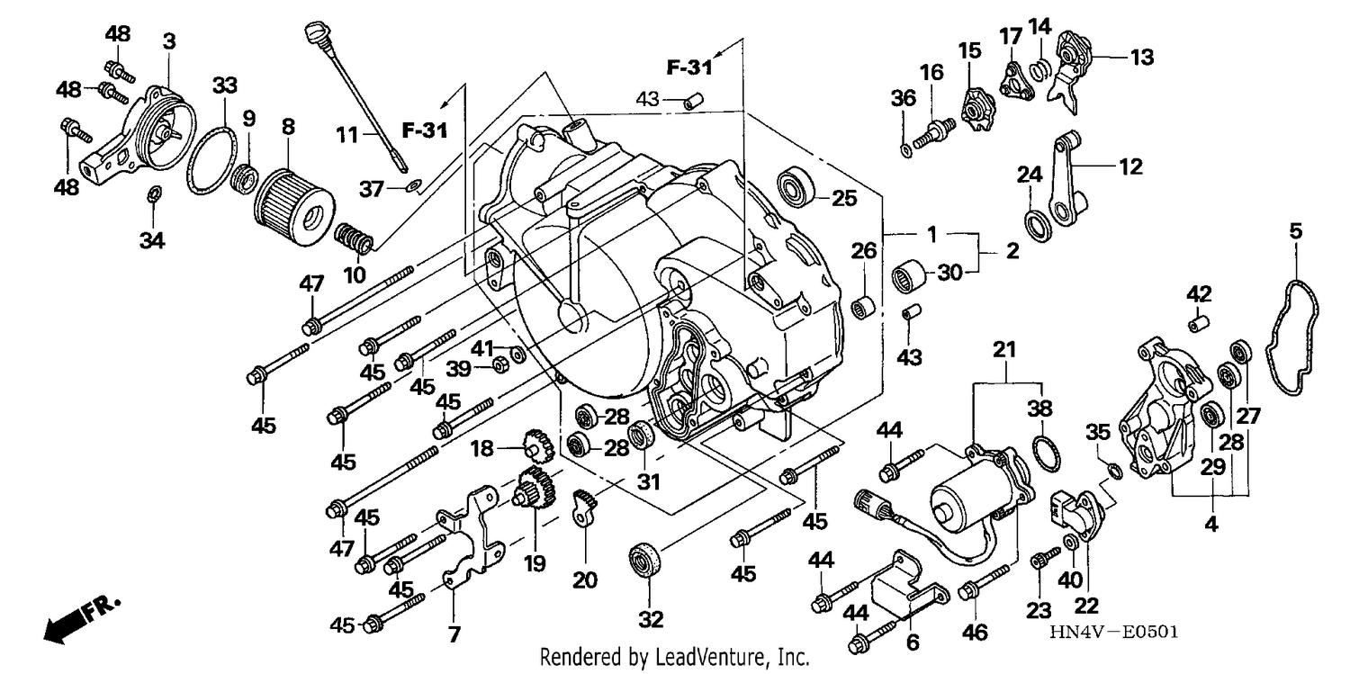 FRONT CRANKCASE COVER (TRX350TE/FE)