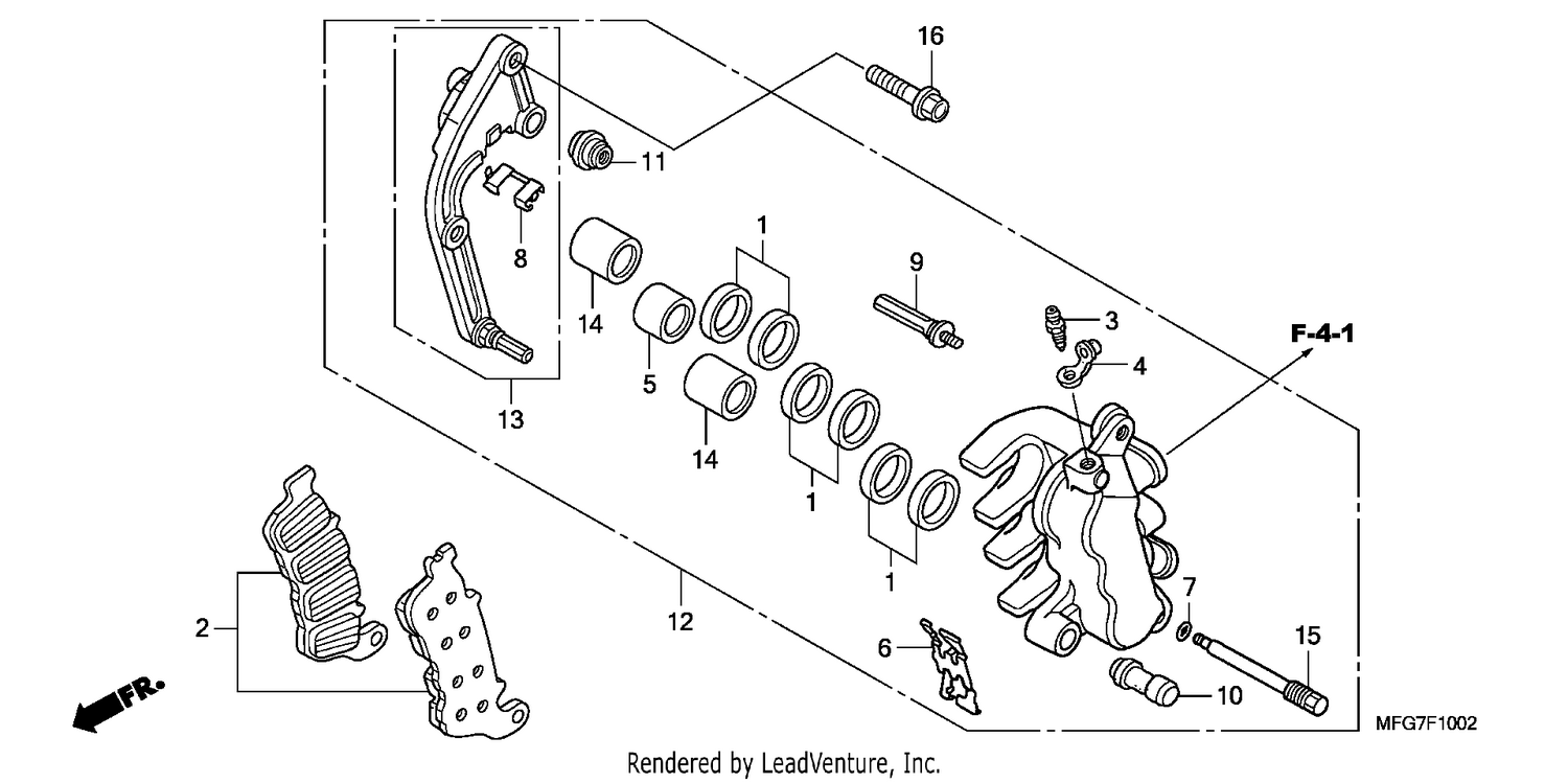 L. FRONT BRAKE CALIPER (CB600FA/FA3)