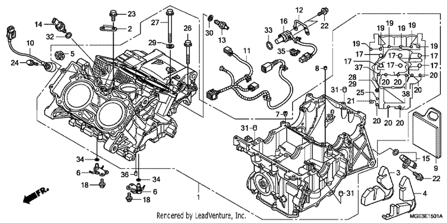  1 CRANKCASE (VFR1200FD)