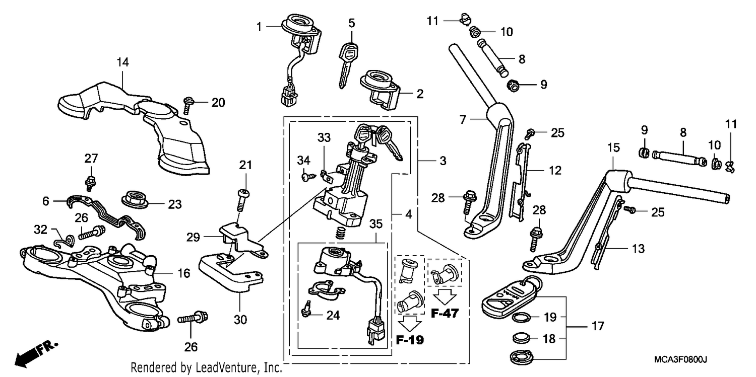 HANDLE PIPE/TOP BRIDGE (GL1800A1/A2/A3/A4)