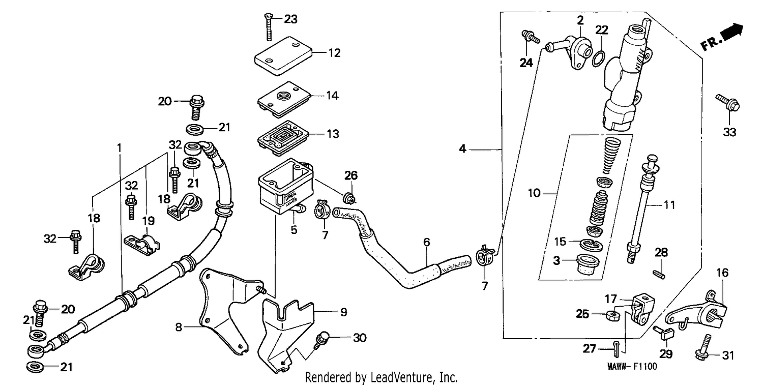 REAR BRAKE MASTER CYLINDER