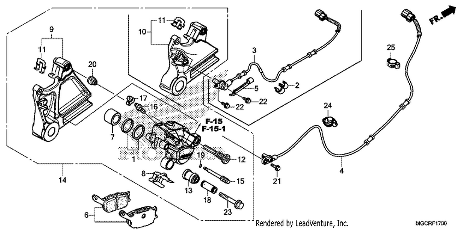  REAR BRAKE CALIPER (CB1100CA/CAD/TA/TAD)