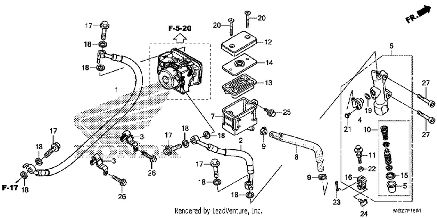  1 REAR BRAKE MASTER CYLI NDER (ABS)