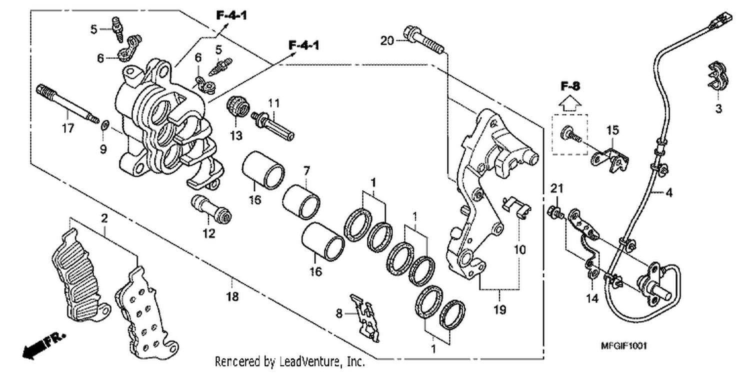  1 R. FRONT BRAKE CALI PER (CB600FA/ FA3)