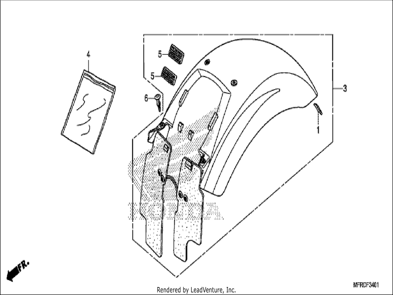 1 REAR FENDER (VT1300CXA)