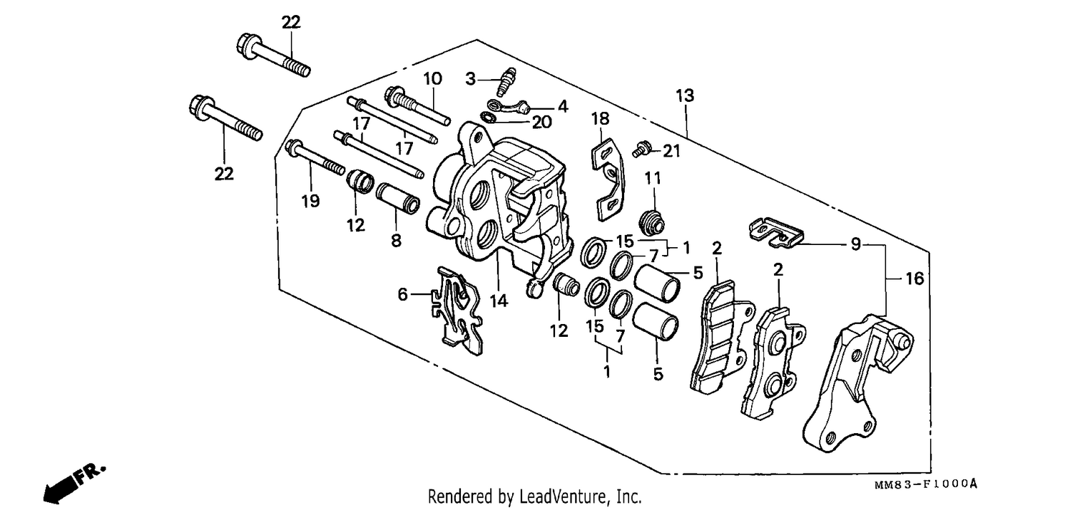 FRONT BRAKE CALIPER (VT1100CH/CJ/CN/CP)