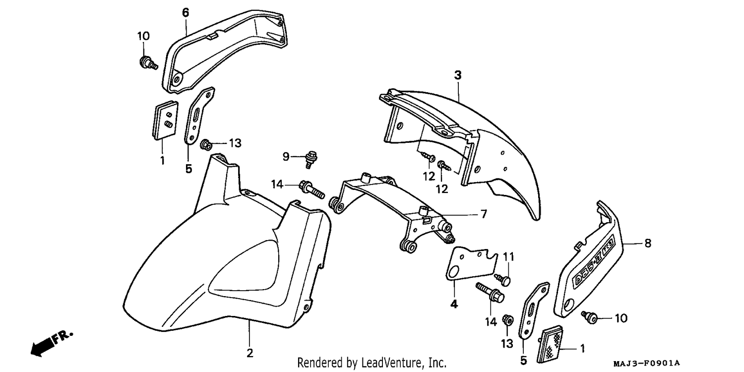 FRONT FENDER (ST1100AT/AV/AW)