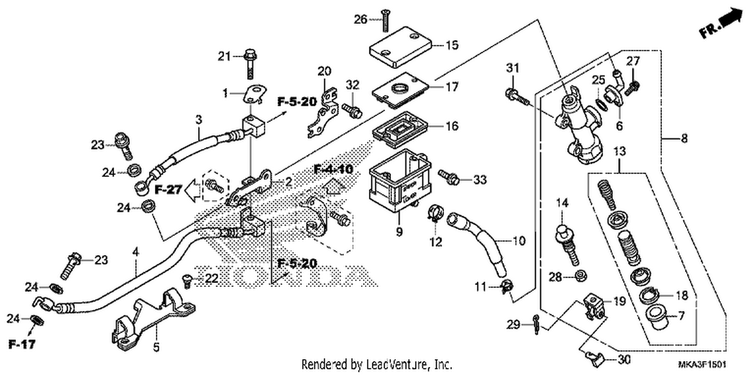  1 REAR BRAKE MASTER CYLI NDER (NC750XA/ XD)