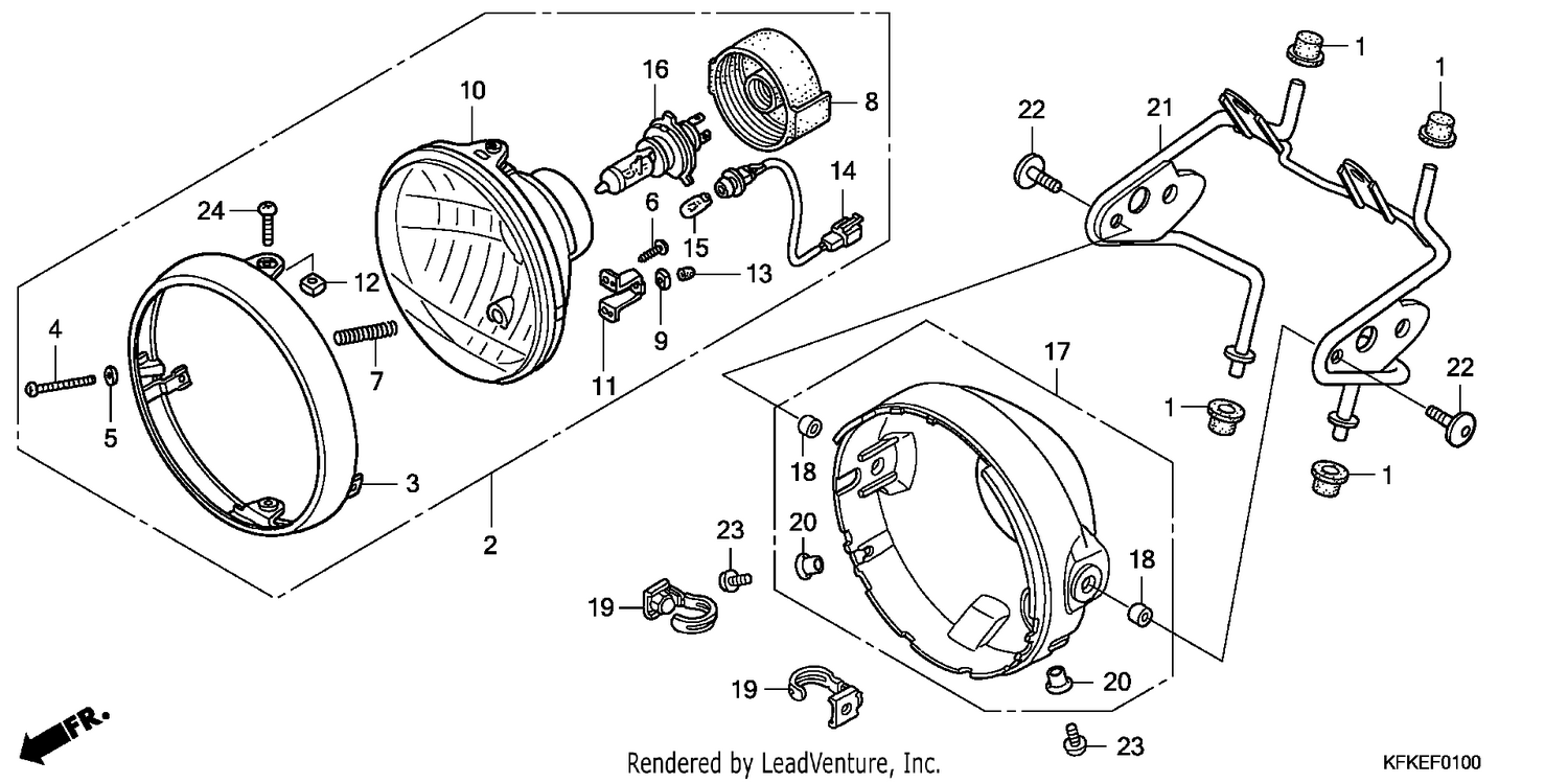 HEADLIGHT (VTR250-ED,F)