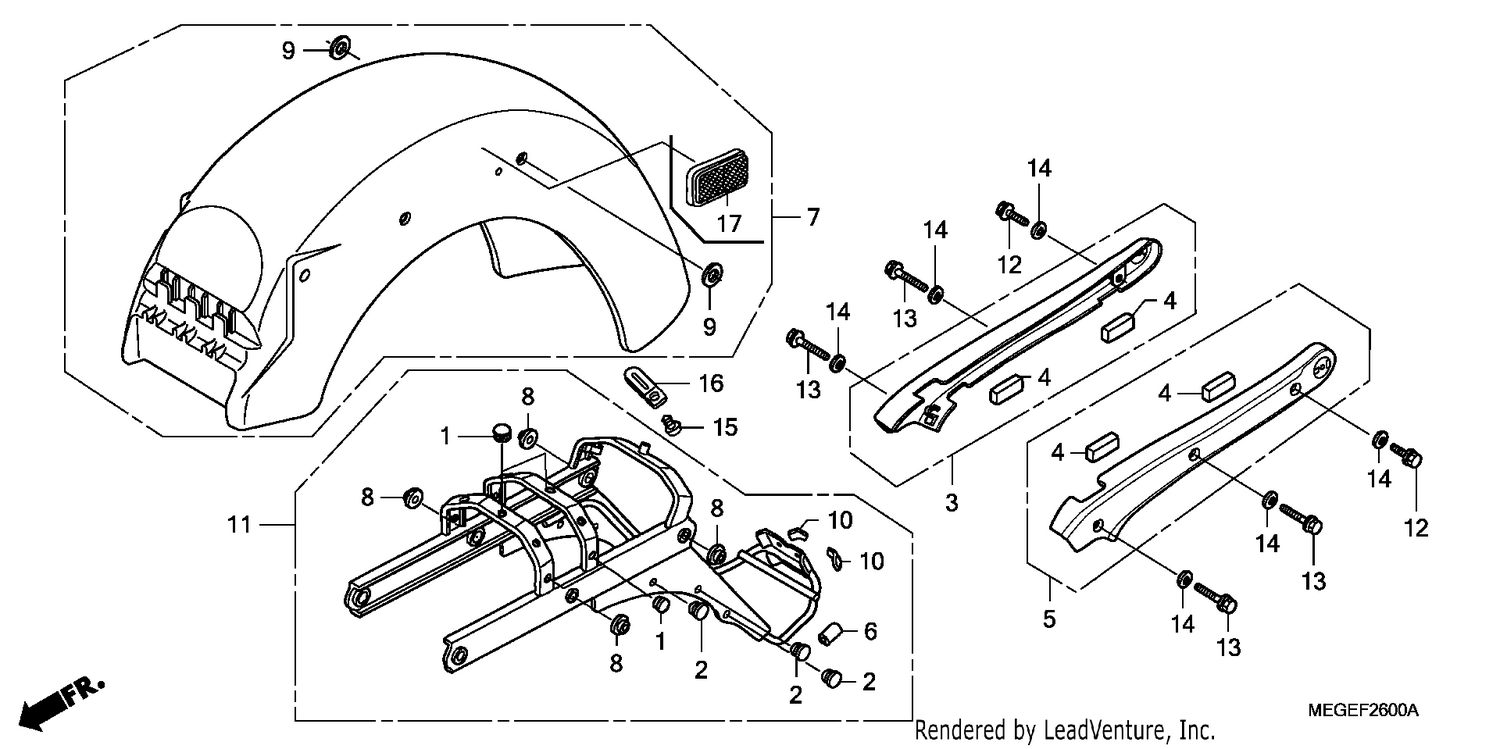 REAR FENDER/GRAB RAIL