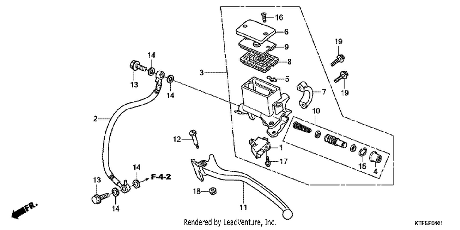  1 RR. BRAKE MASTER CYLINDER