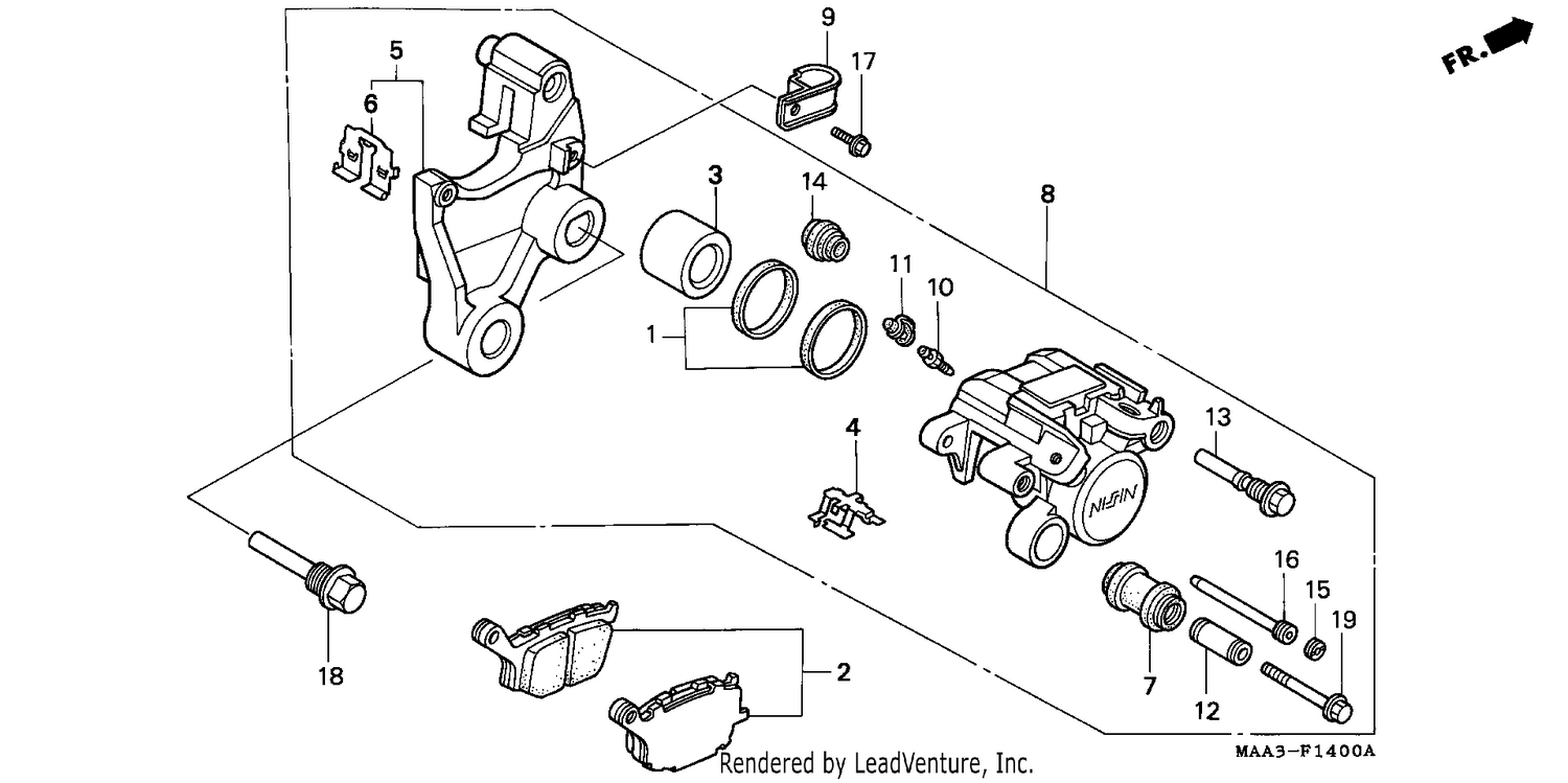 REAR BRAKE CALIPER (VT1100C2)
