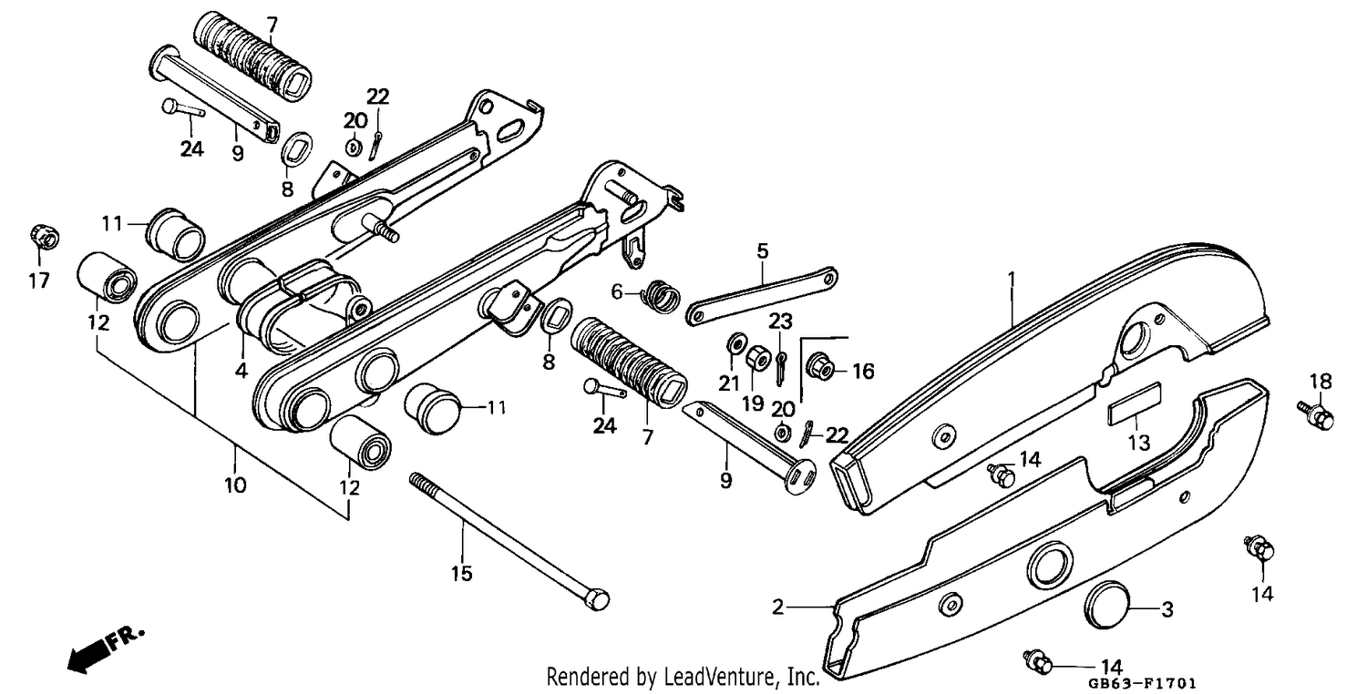 REAR FORK/CHAIN CASE (C90E/MF/G/MG/N/MN)