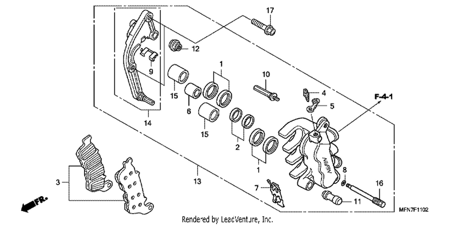  2 L. FRONT BRAKE CALI PER (CB1000RA)
