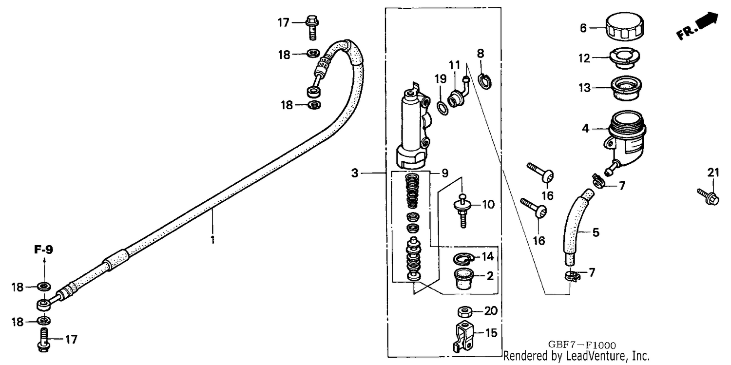 RR. BRAKE MASTER CYLINDER