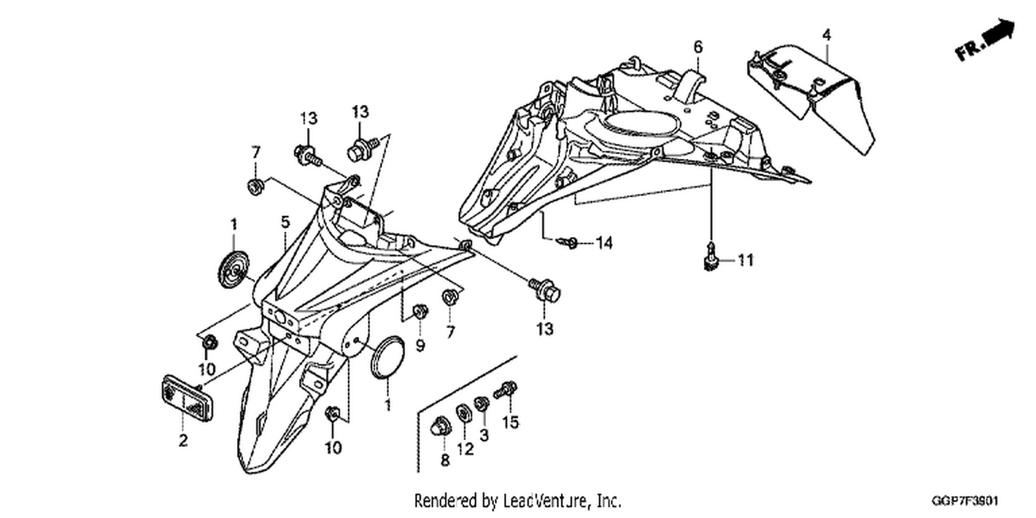  1 REAR FENDER (NSC502WH/ T2)