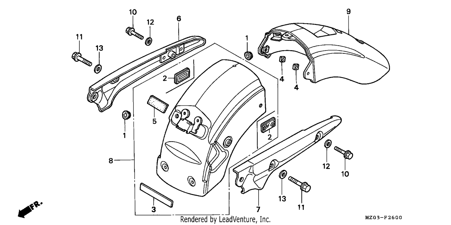 REAR FENDER/GRAB RAIL