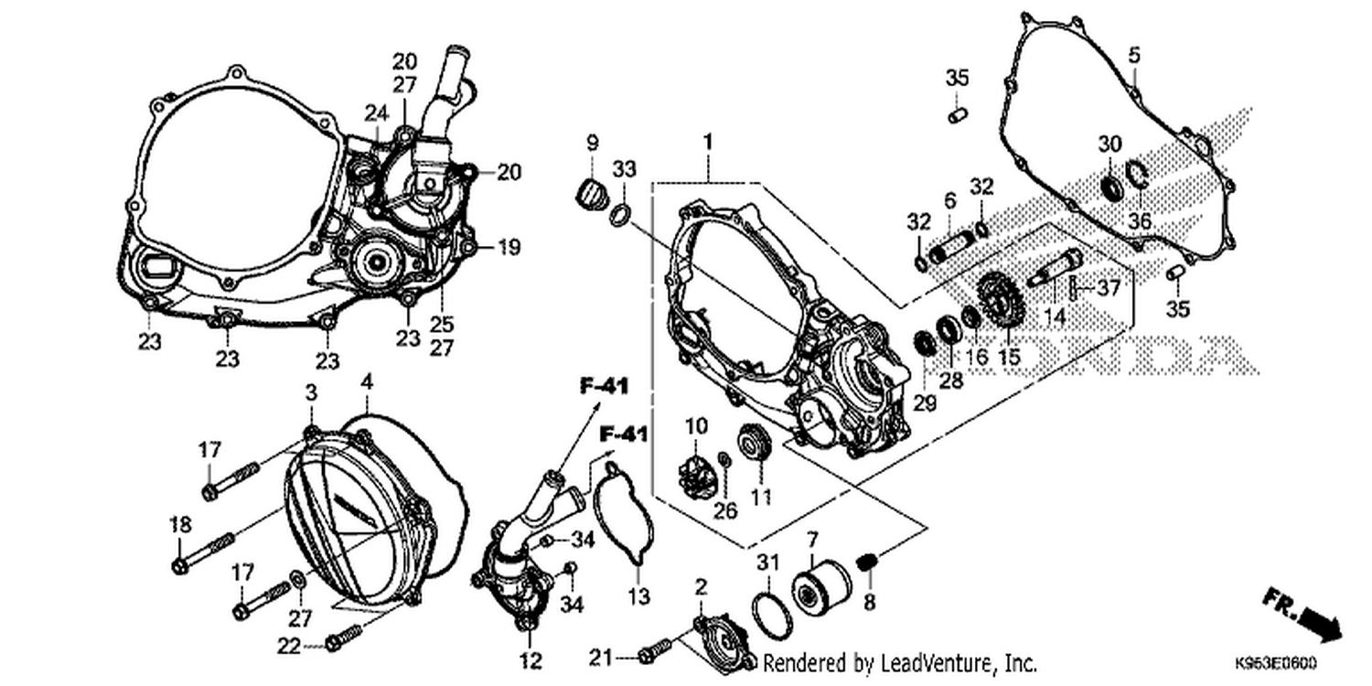  RIGHT CRANKCASE COVER/WATER PUMP