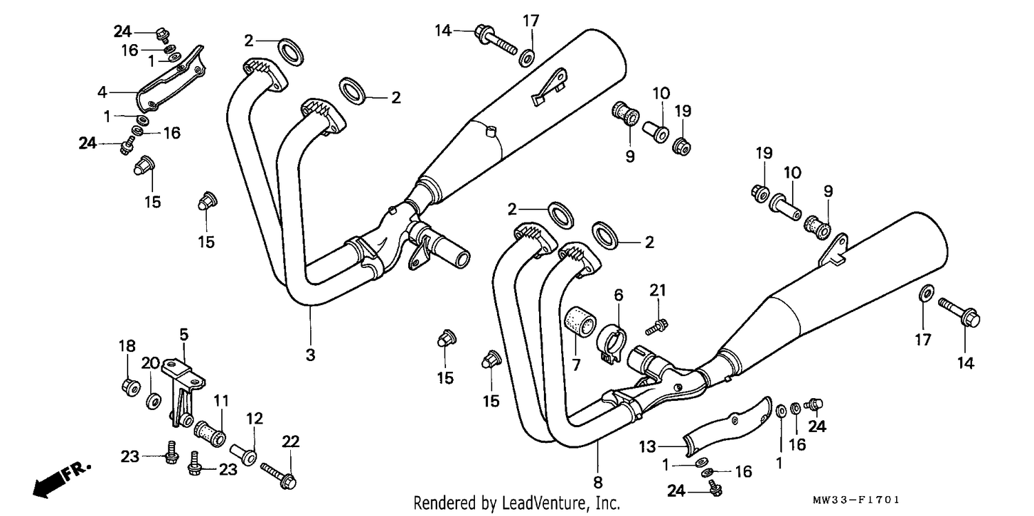 EXHAUST MUFFLER (CB750F2)