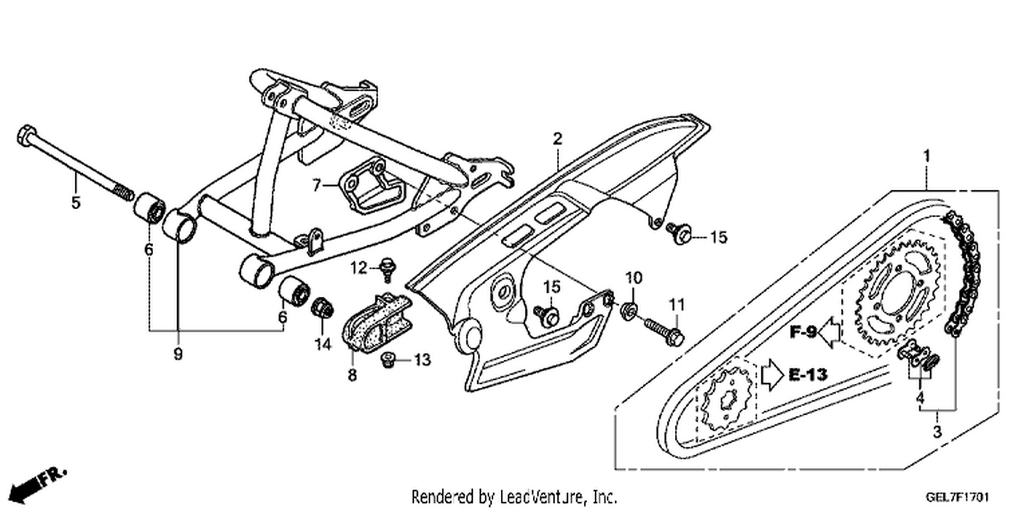  1 SWINGARM (CRF50FD/E)