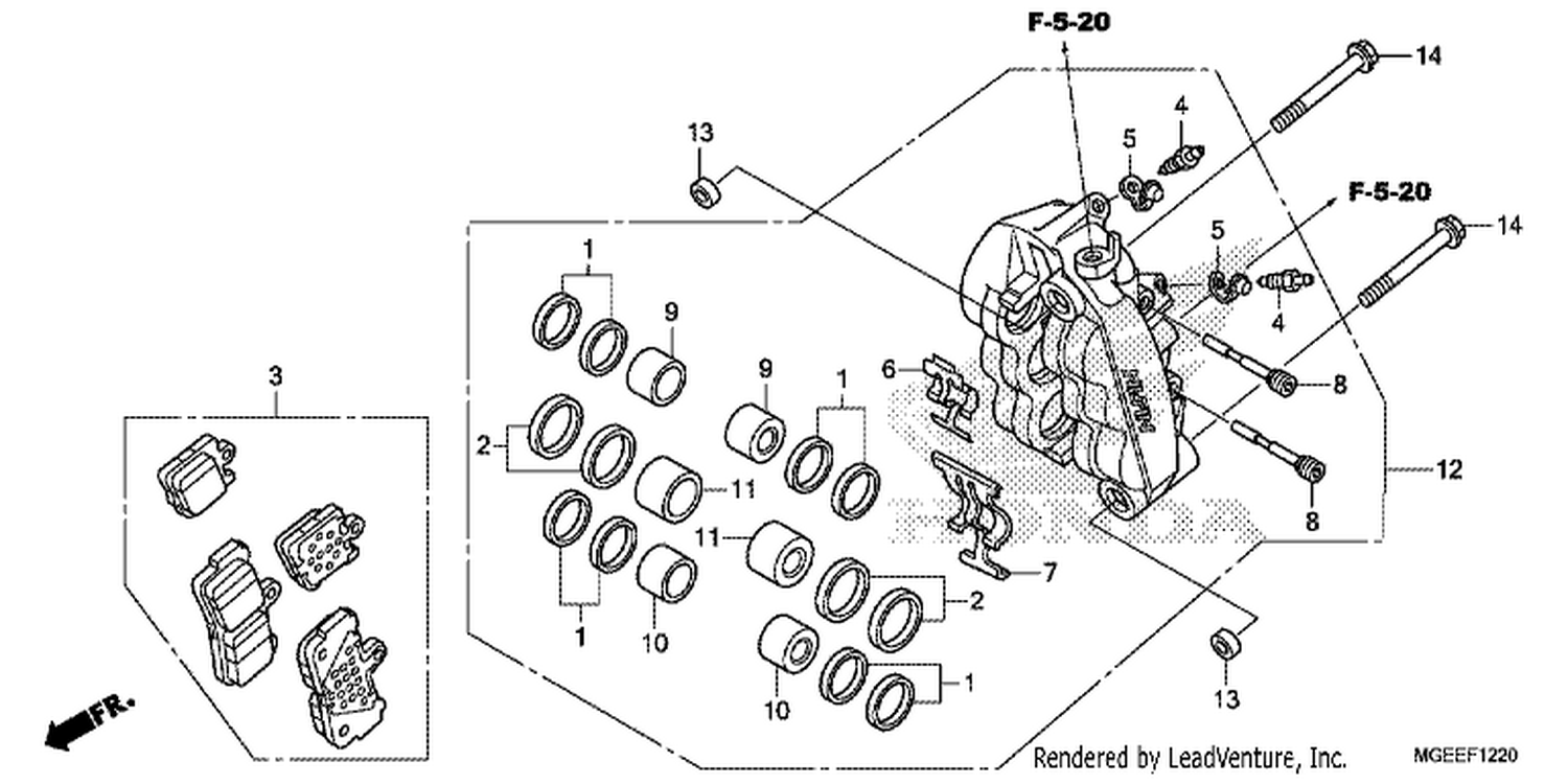  20 L. FRONT BRAKE CALI PER