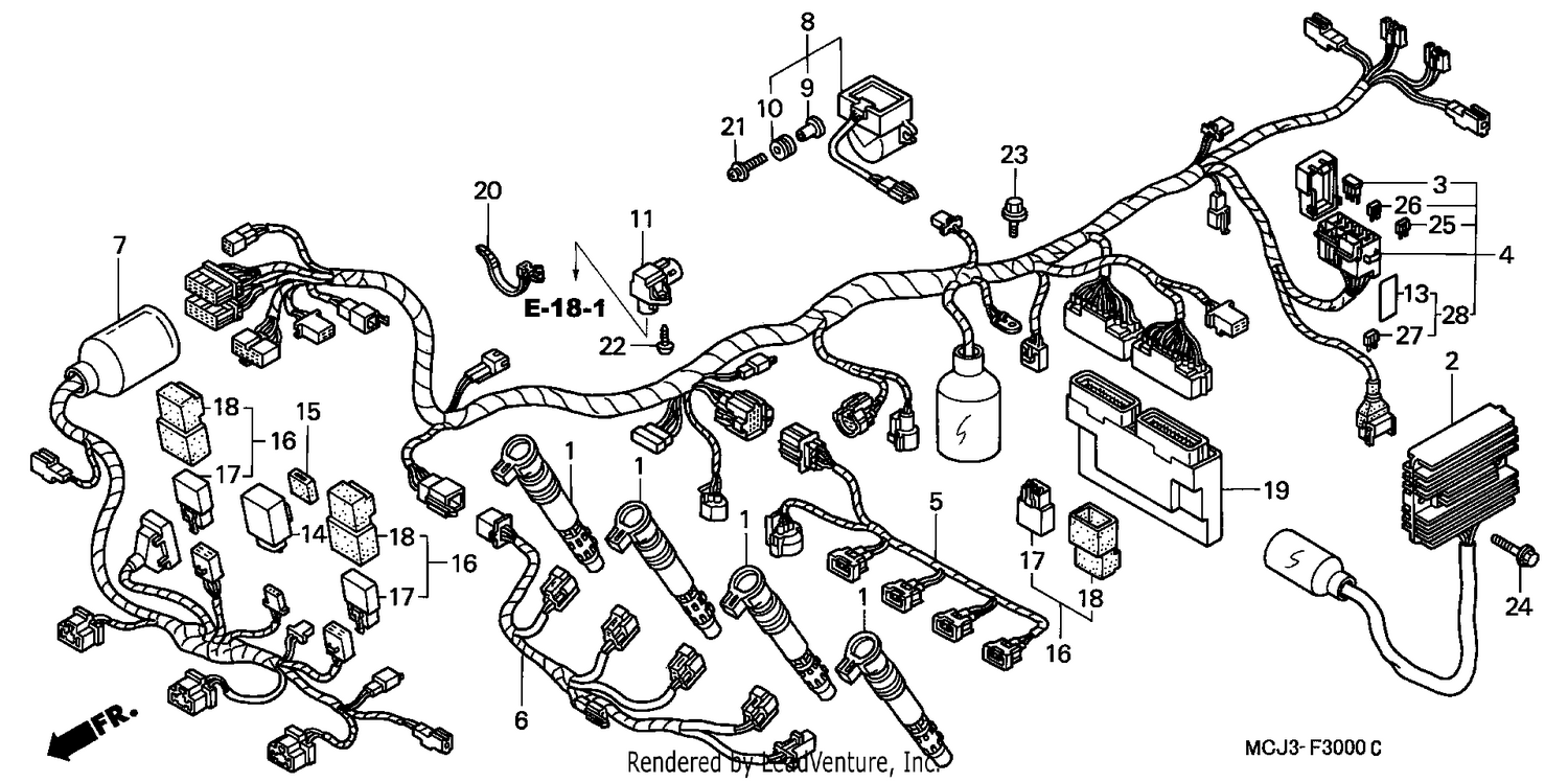 WIRE HARNESS (CBR900RRY,1/RE1)