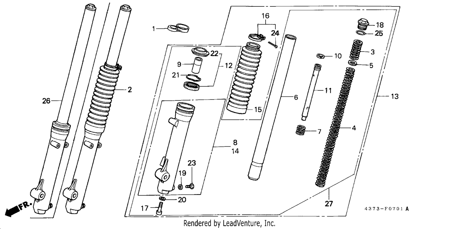 FRONT FORK (EXCEPT XL125S Z/A/B,C-CM)
