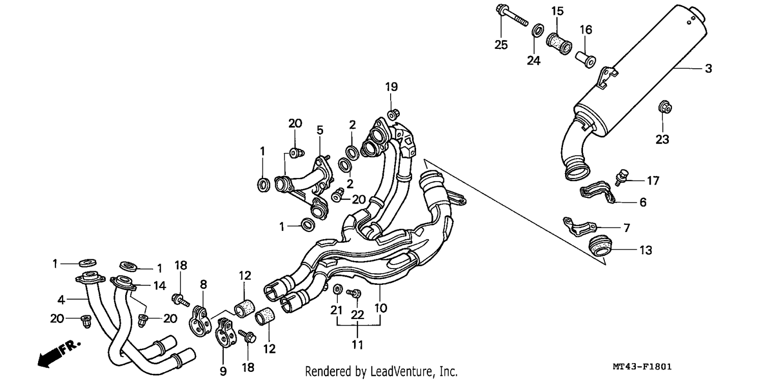 EXHAUST MUFFLER (VFR750FR/FS/FT/FV)