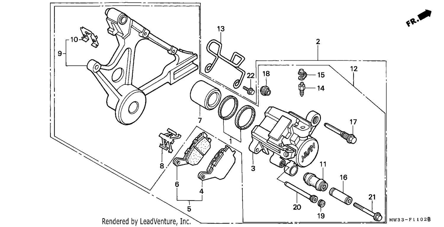 REAR BRAKE CALIPER (CB750F2)