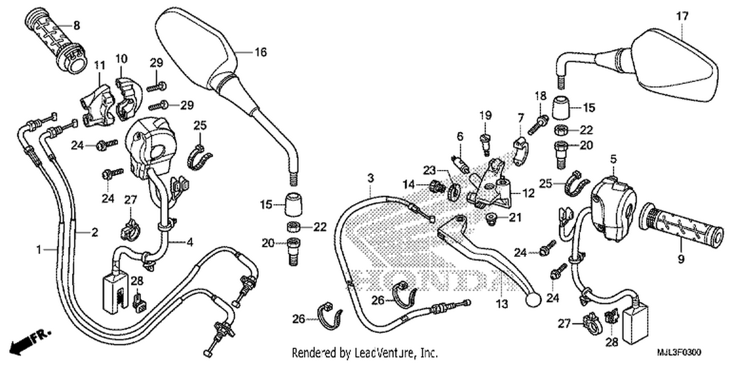  HANDLE LEVER/ SWI TCH/ CABLE ( NC750X/ XA)