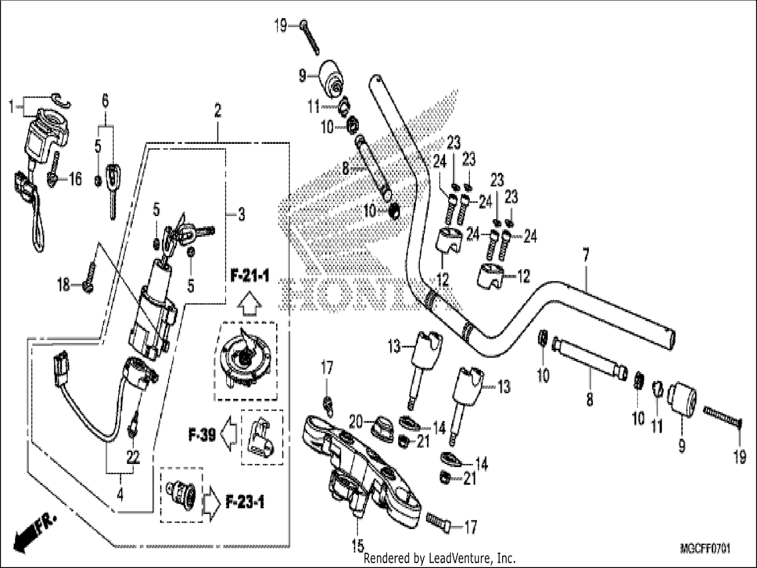  1 HANDLE PIPE/TOP BRIDGE (CB1100CA/NA/NAD)