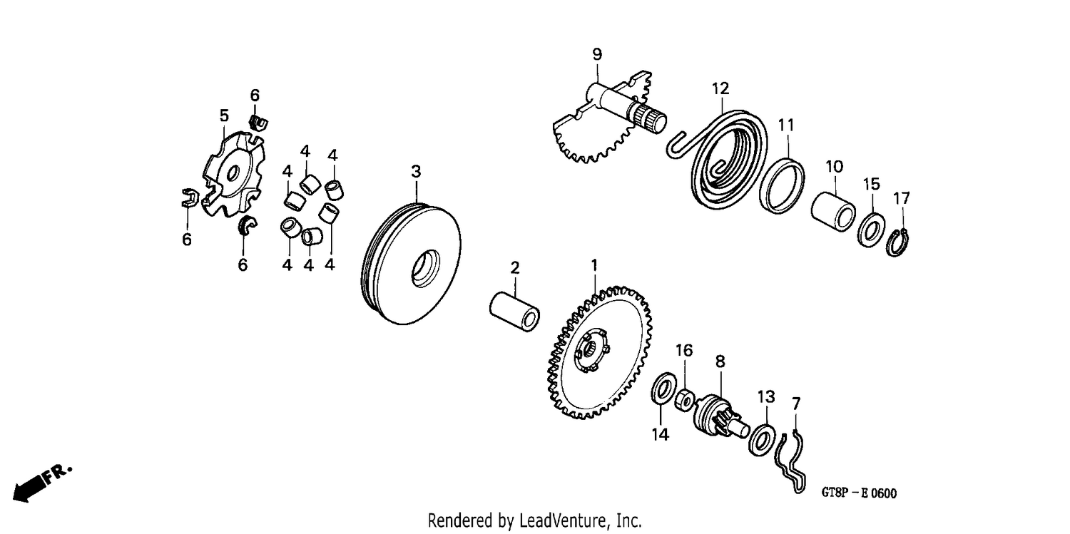 DRIVE FACE / KICK STARTER SPINDLE