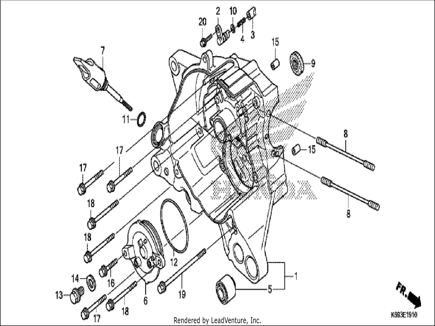  10 RIGHT CRANKCASE