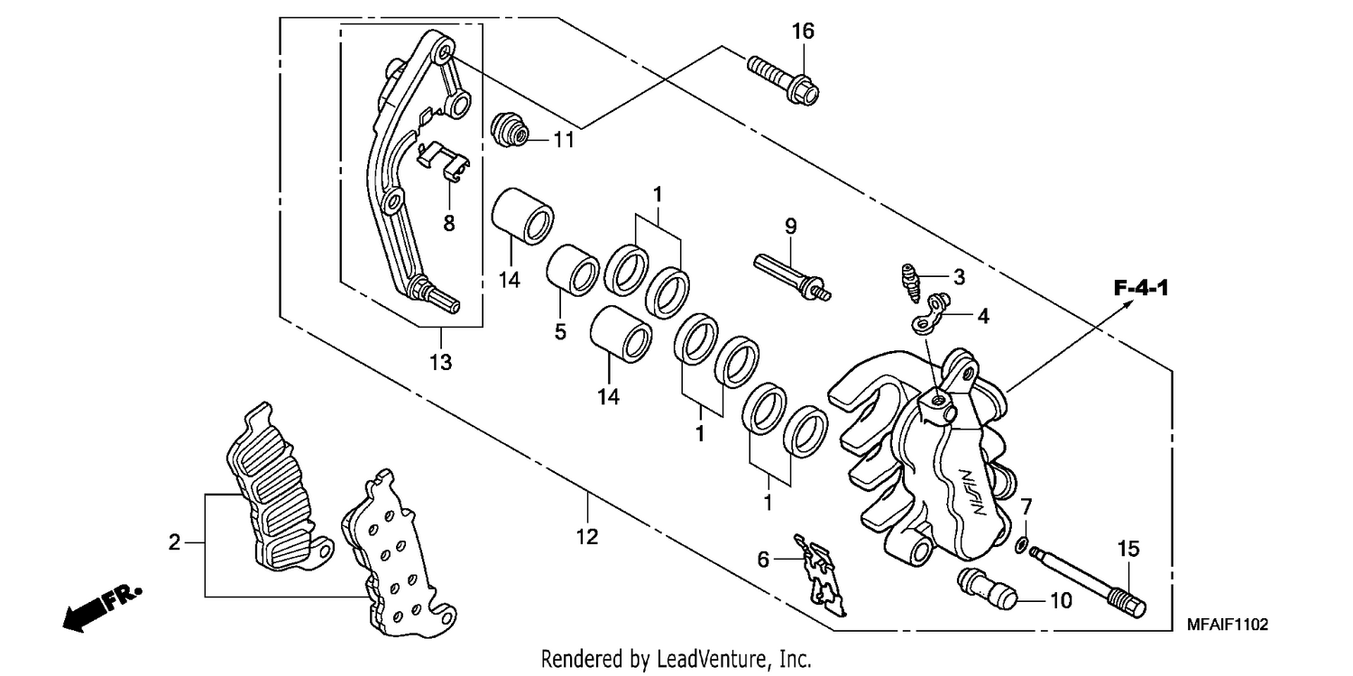L. FRONT BRAKE CALIPER (CBF1000A/T/S)