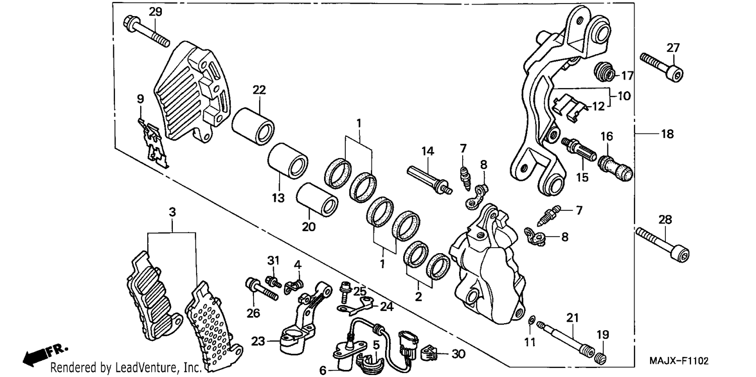 L. FRONT BRAKE CALIPER (ST1100A)