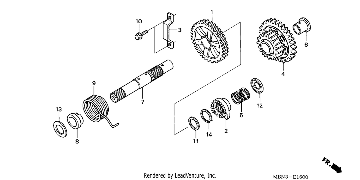 KICK STARTER SPINDLE