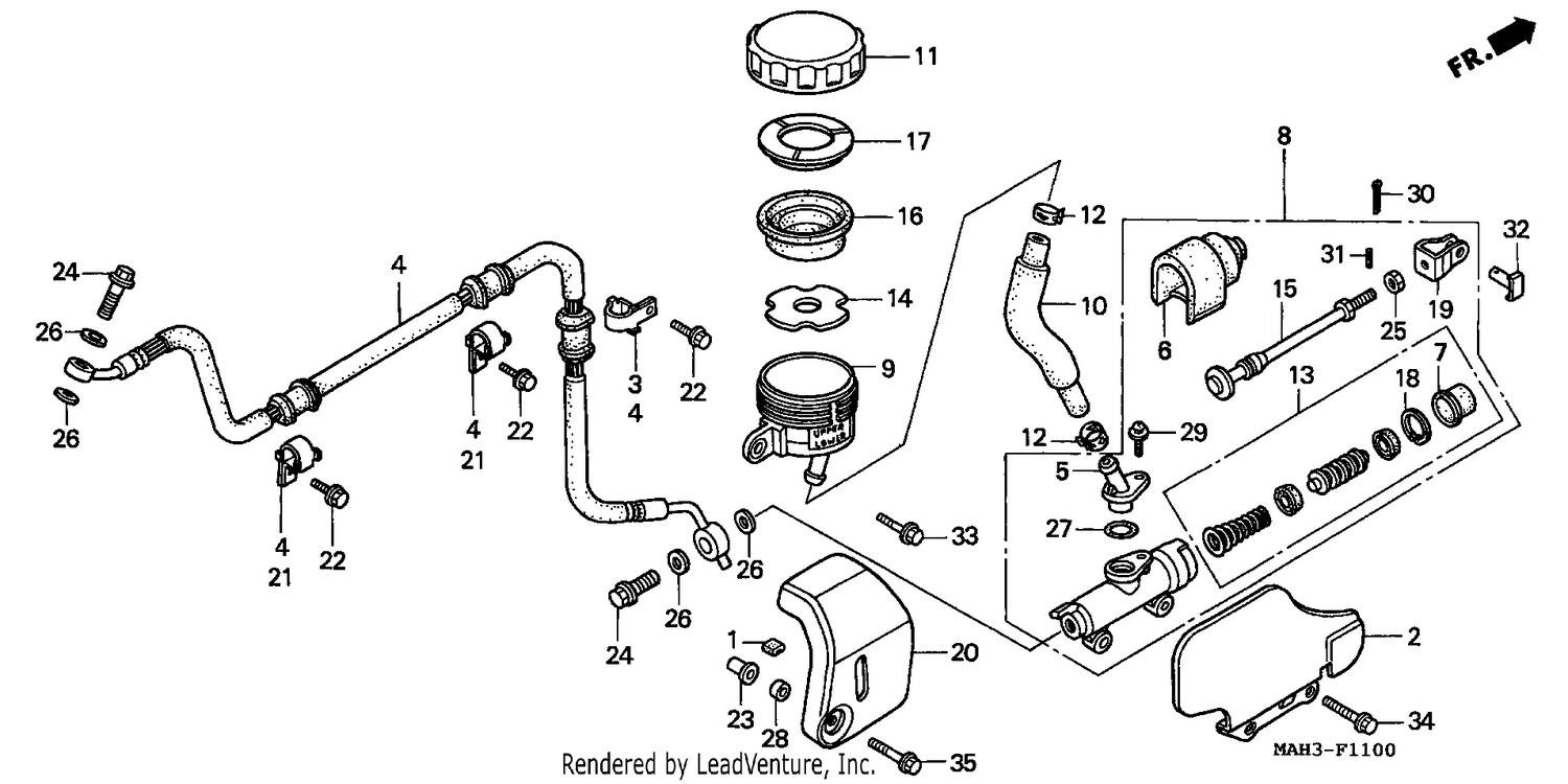 RR. BRAKE MASTER CYLINDER
