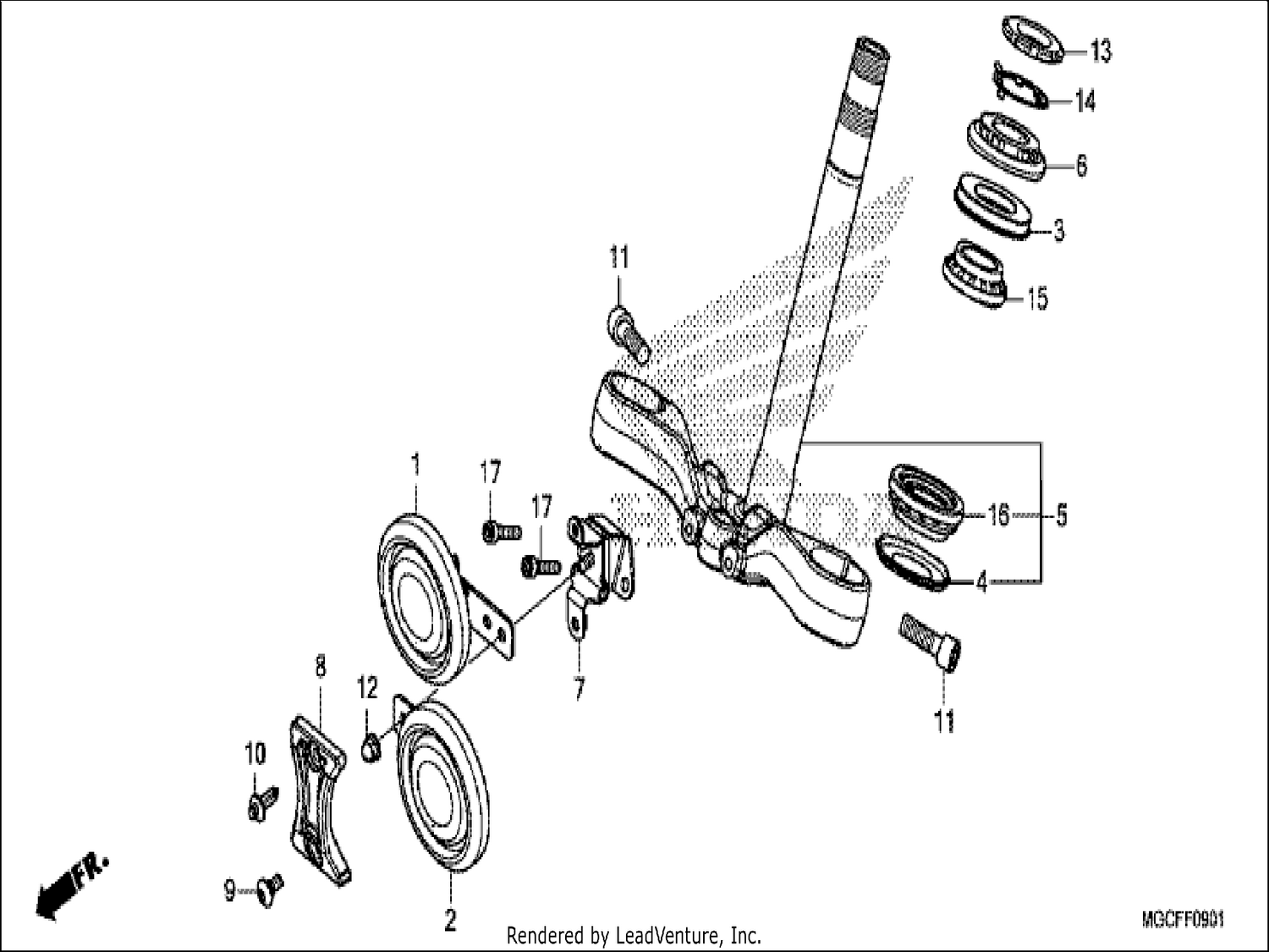 1 STEERING STEM (CB1100CA/NA/NAD)