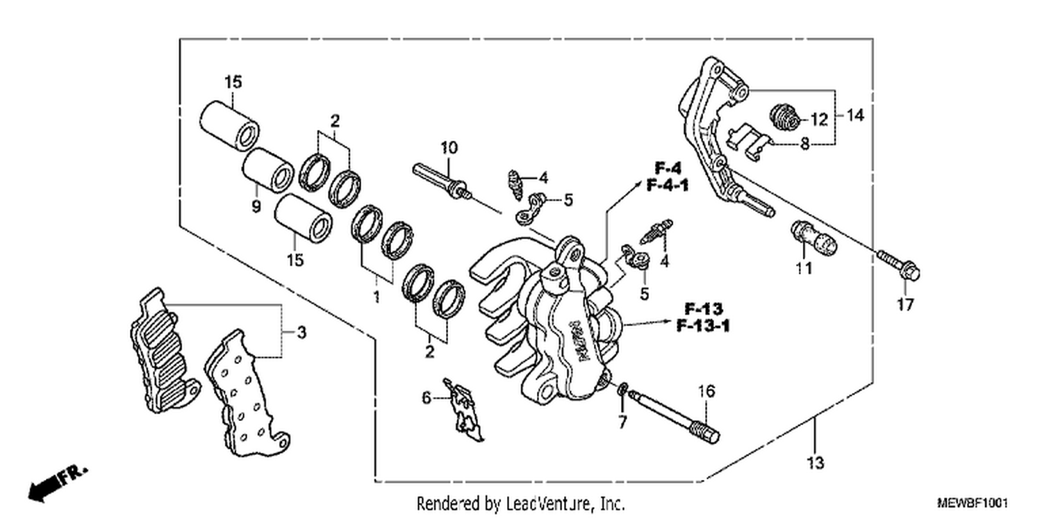  1 L. FRONT BRAKE CALI PER