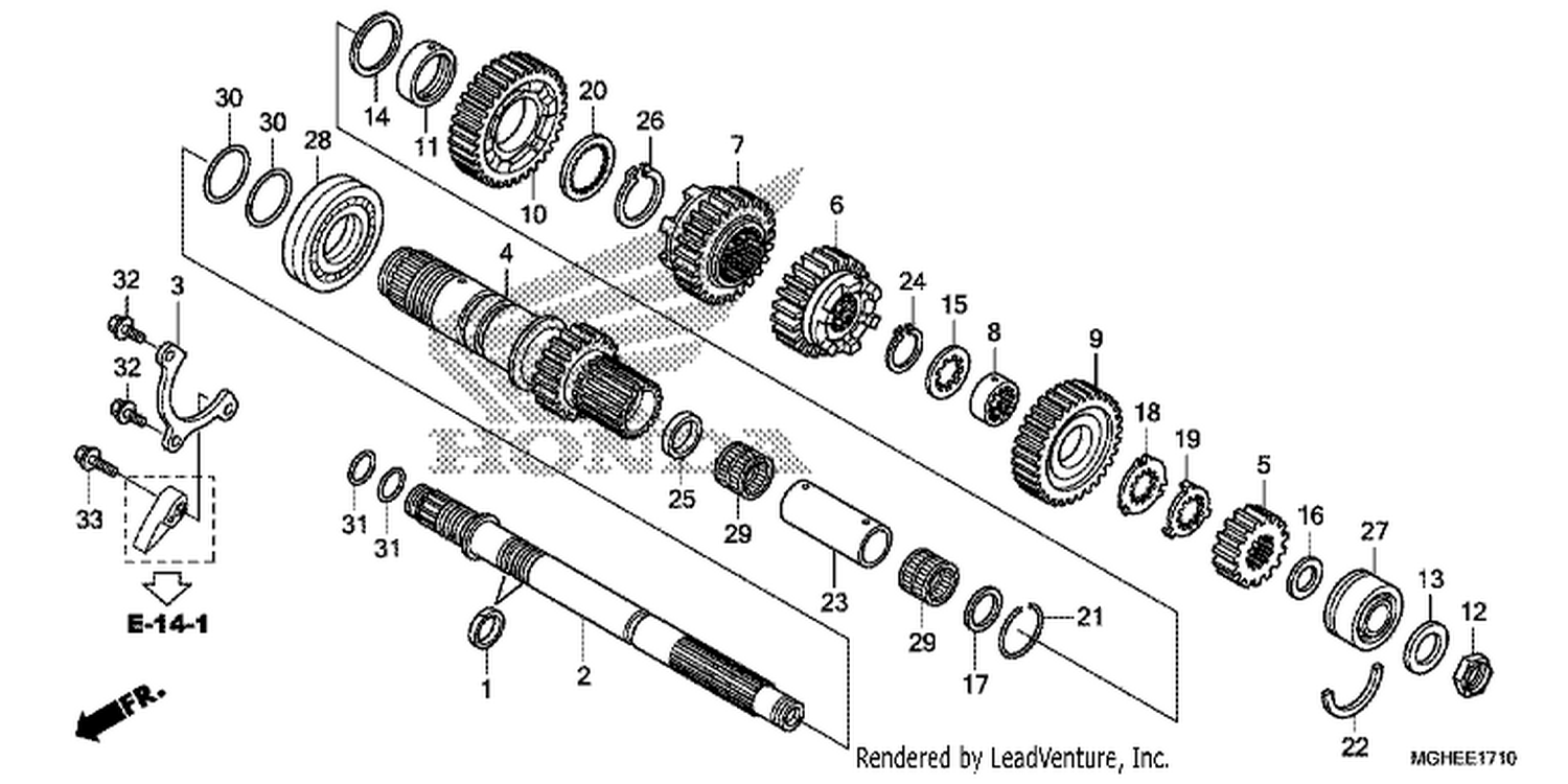  10 TRANSMISSION (VFR1200XD/XDA/XDL/XDS) (MAINSHAFT)