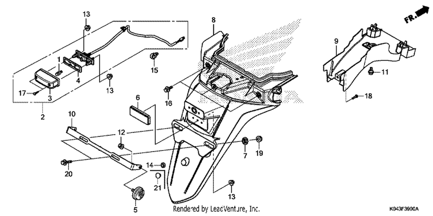  REAR FENDER (E/ ED/ F/ FO/ MA/ U)