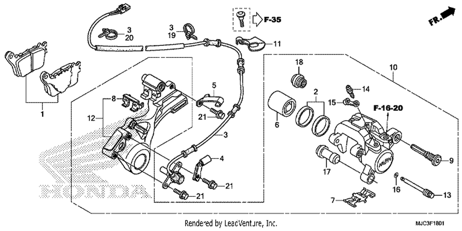  1 REAR BRAKE CALIPER (CBR600RA)