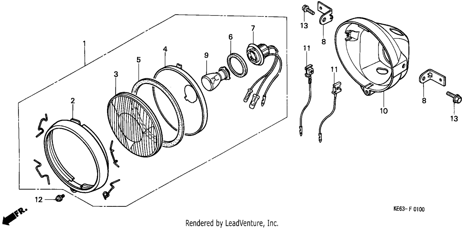 HEADLIGHT (EXCEPT E)