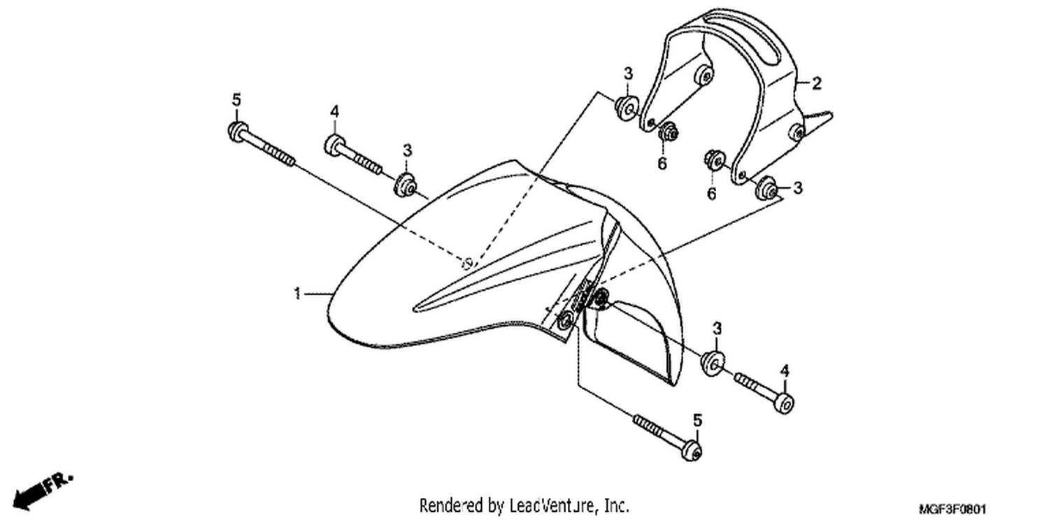  1 FRONT FENDER (FJS600A9 2KO/ FJS600AB/ DB)
